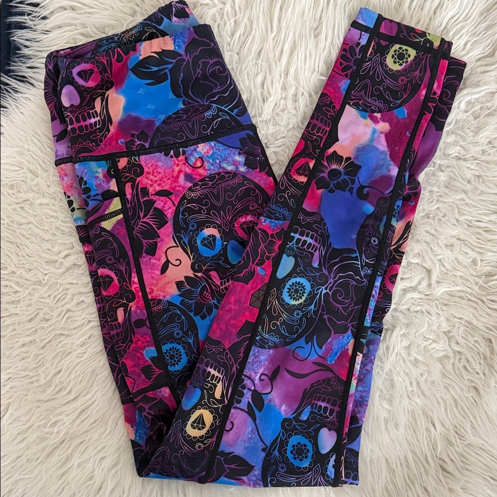 CVG Small FL EUC Tie Dye Skull leggings